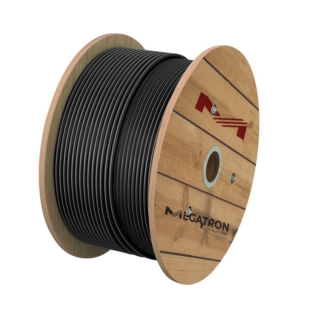 Cabo Flexível Megatron 10MMx500M Bobina 750V Preto