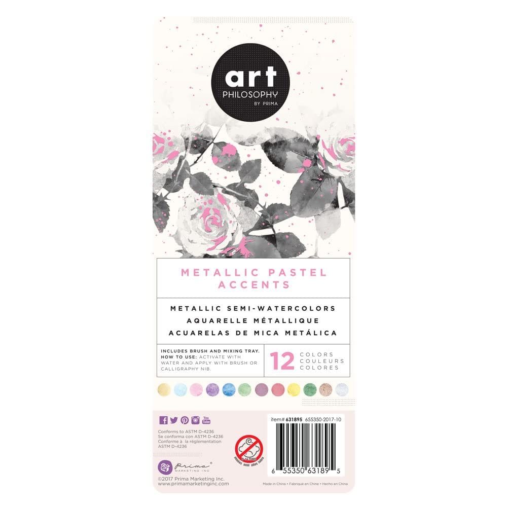 Pintura com detalhes metálicos, pastéis, Prima Marketing, 1 unidade