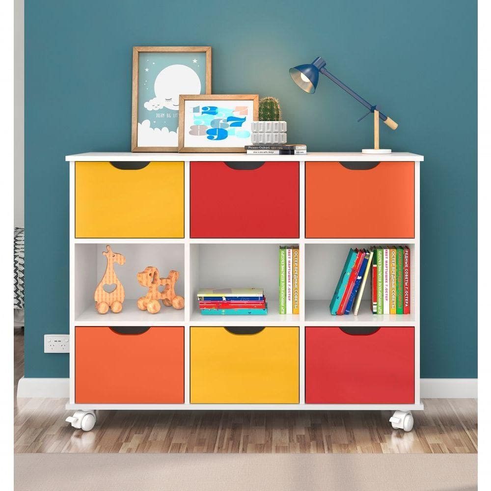 Nicho Organizador Branco 6 Gavetas Com Rodízios Dritex gavetas Coloridas