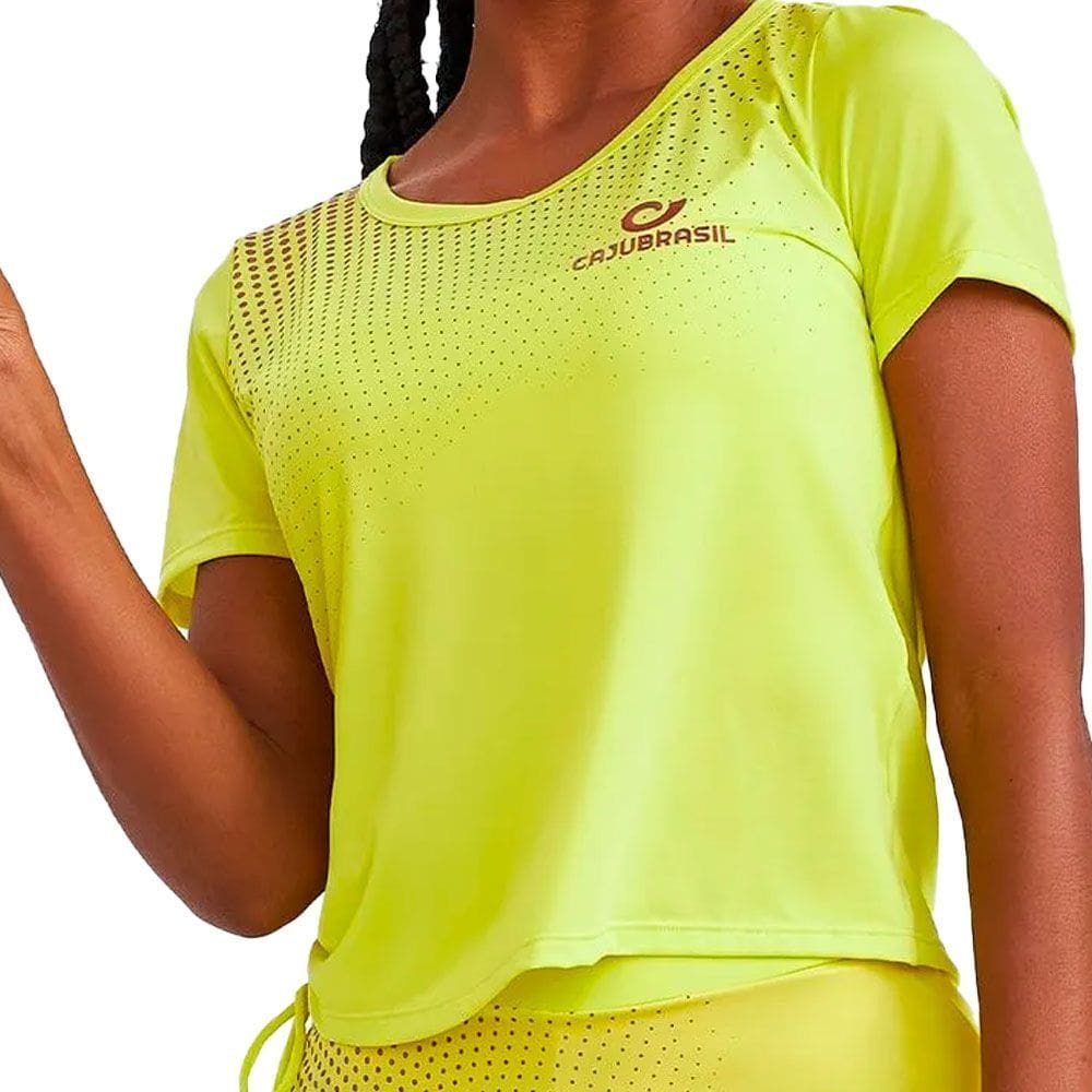 Blusa Caju Brasil Ligth Com Amarração Amarelo Feminino