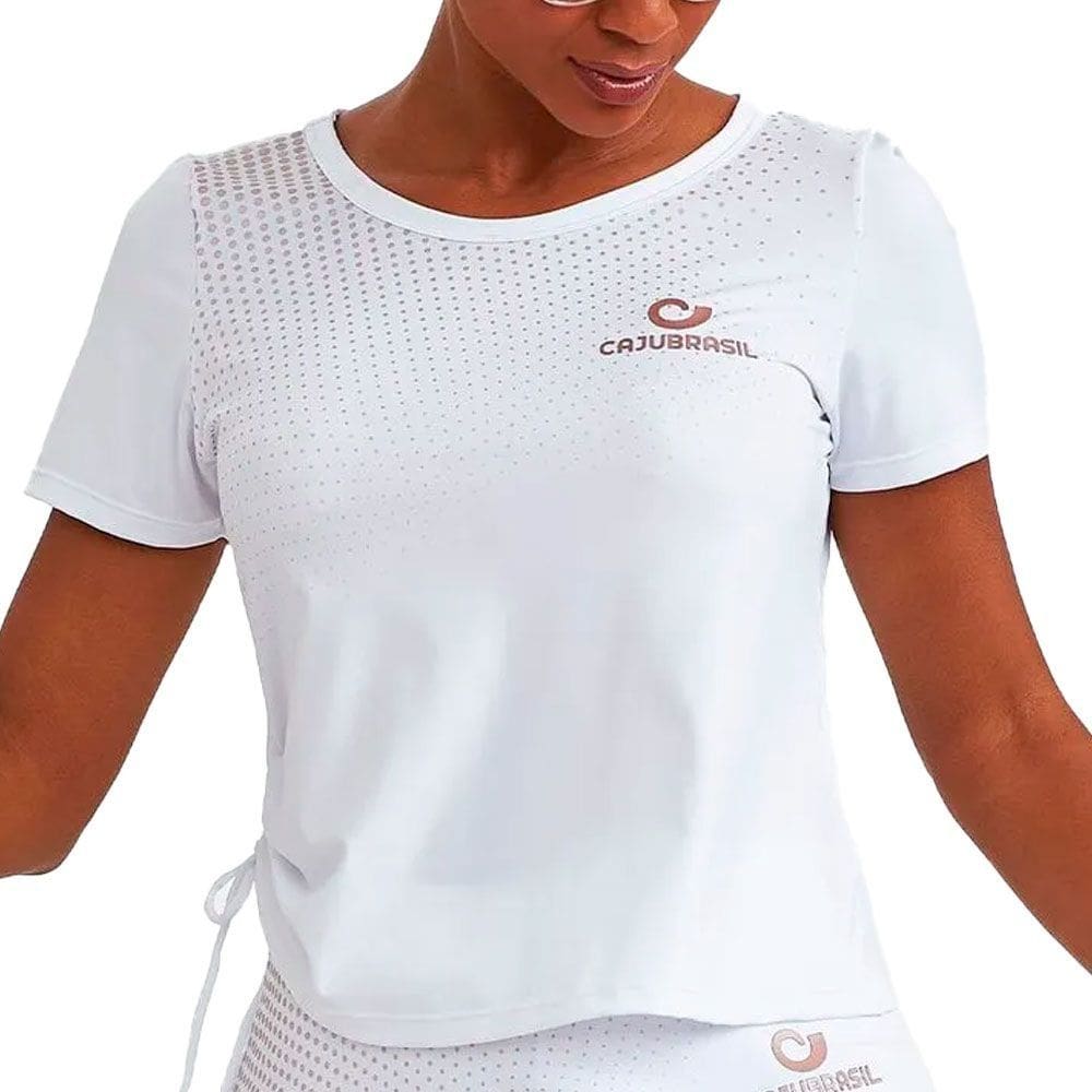 Blusa Caju Brasil Ligth Com Amarracao Branco Feminino Treino