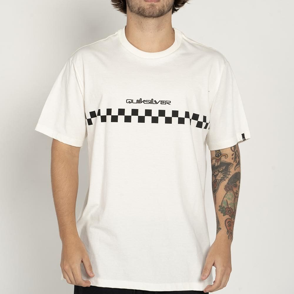 Camiseta Quiksilver Checker WT25 Masculina Show White