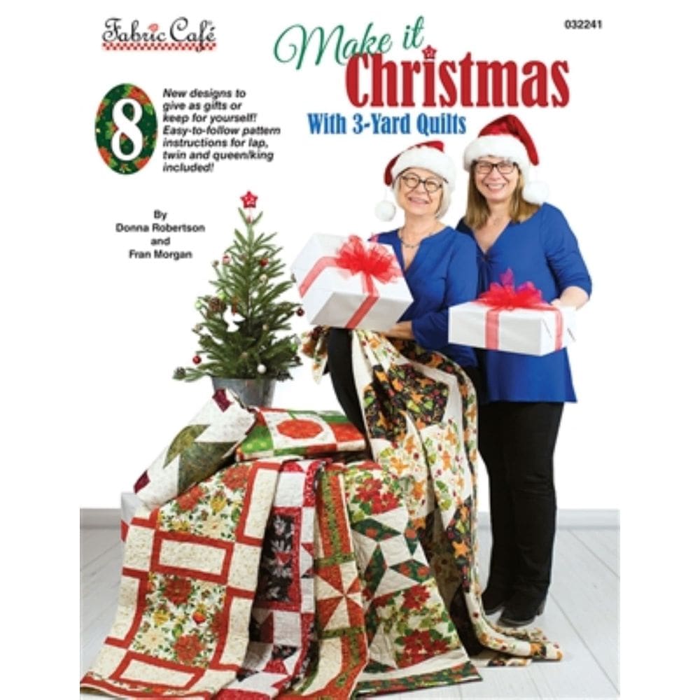 Quilts Fabric Cafe Make it Christmas com 3 jardas brancas