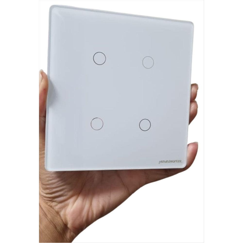Espelho Frontal Vidro Interruptor 4 Botões Novadigital 4X4