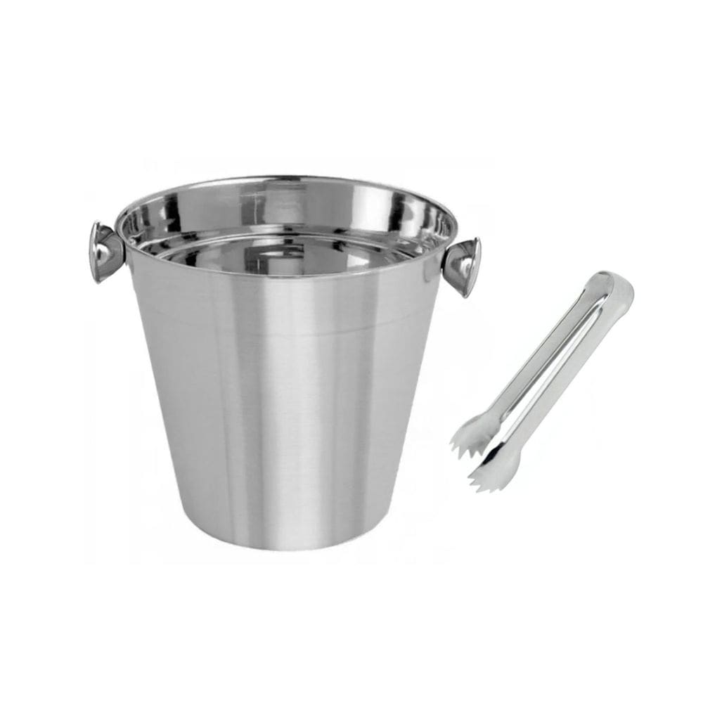 Balde de Gelo e Pegador Mini Aço Inoxidavel 1,1L Bar