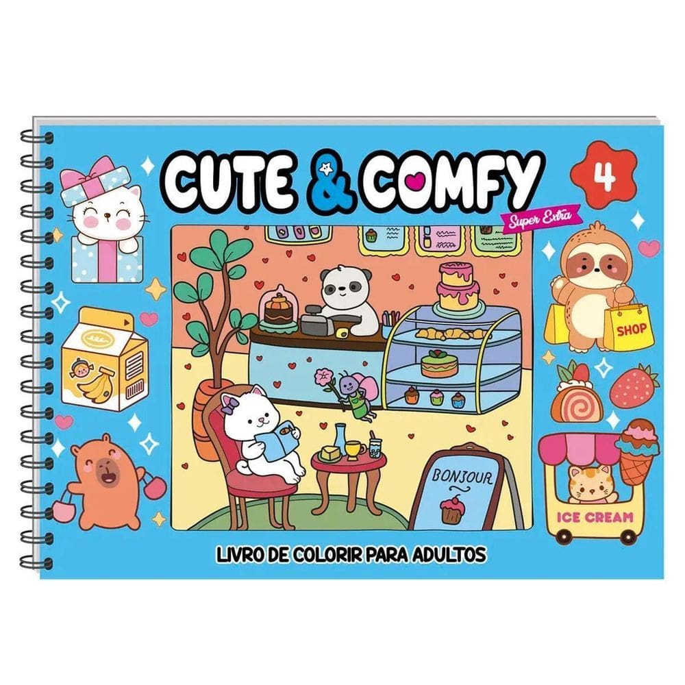 Livro Para Colorir Cute & Comfy 21,5X15,7 Cm Em Papel