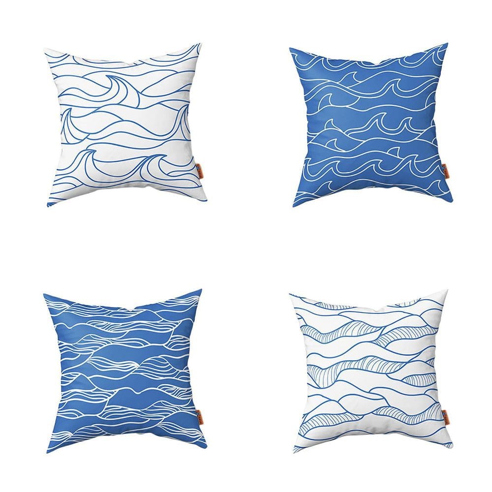 Kit 4 Almofadas Decorativas Estampadas 45 X 45 Cm Nav:4390