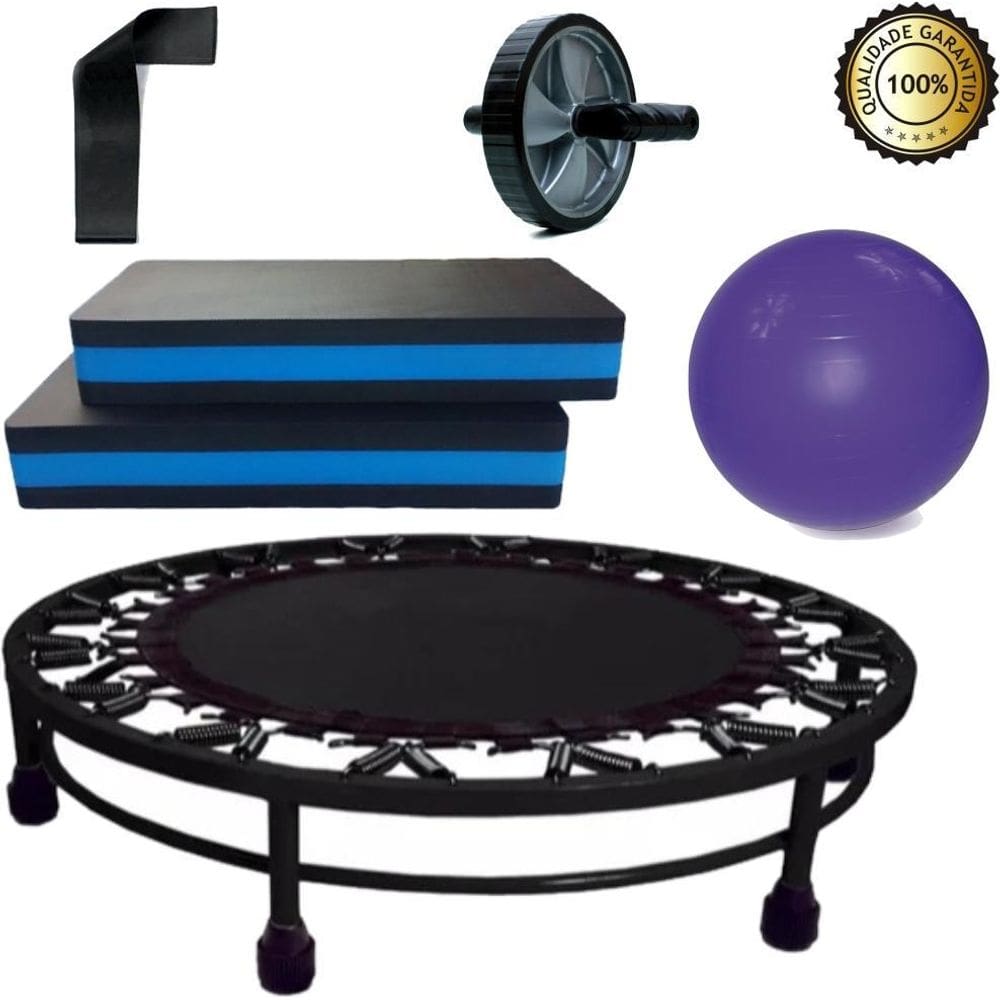 Kit Aeróbico Mini Jump + Roda + 2Xsteps + Mini Band F + Bola