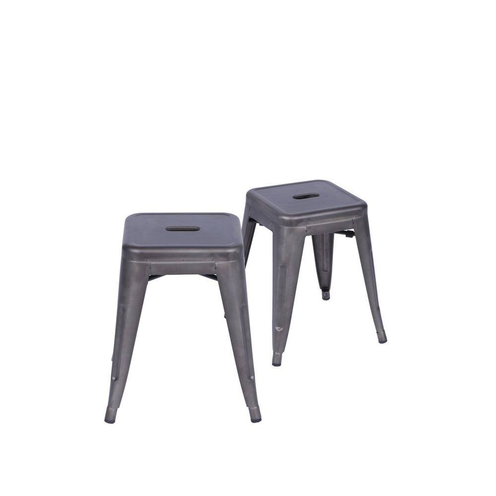 Kit 2 Banquetas Baixas em Aço Bronze