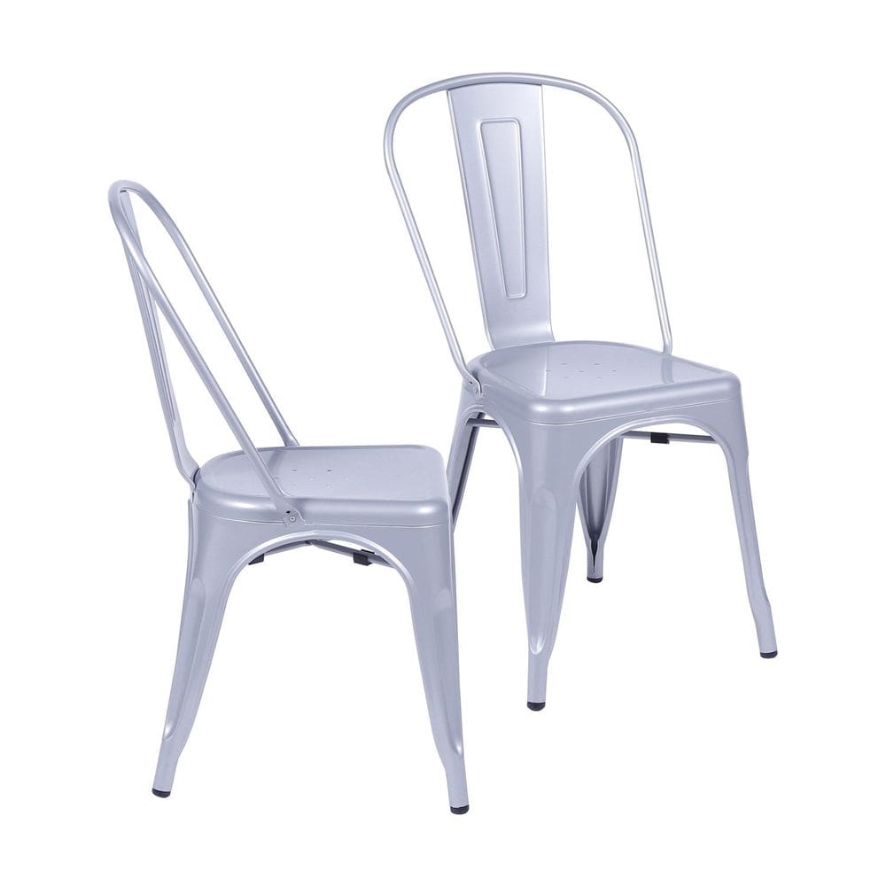 Kit 2 Cadeiras para Sala de Jantar Retrô Cinza