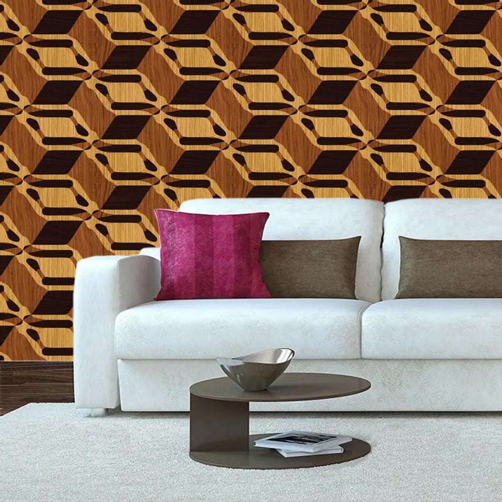 Papel De Parede Madeira Tatajuba Claro E Escuro Autocolante