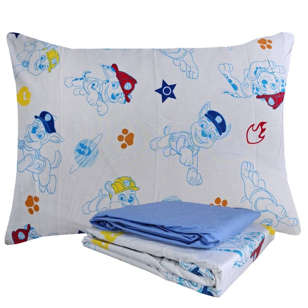 Jogo de Cama Infantil Patrulha Canina Menino 100% Algodão Solteiro Estampado 3 Peças Lepper