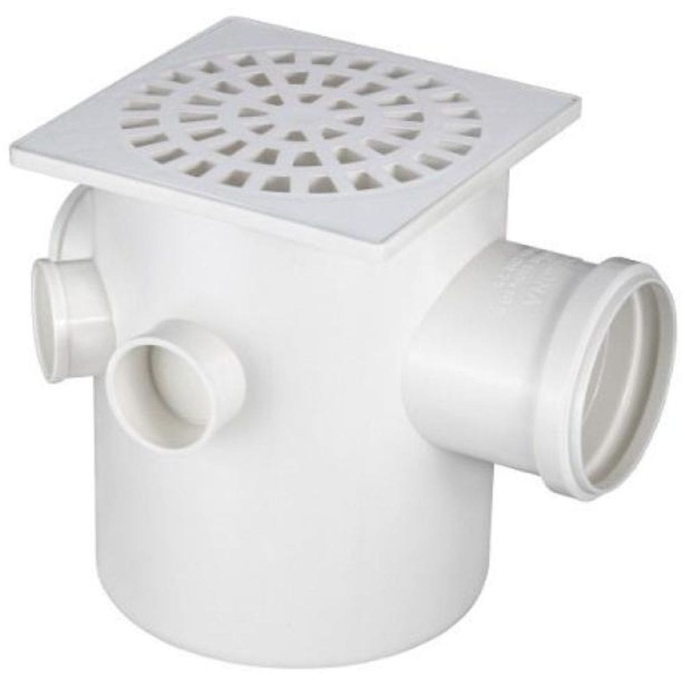 Caixa Sifonada Grelha Quadrada Branca Dn150X185X75 Krona