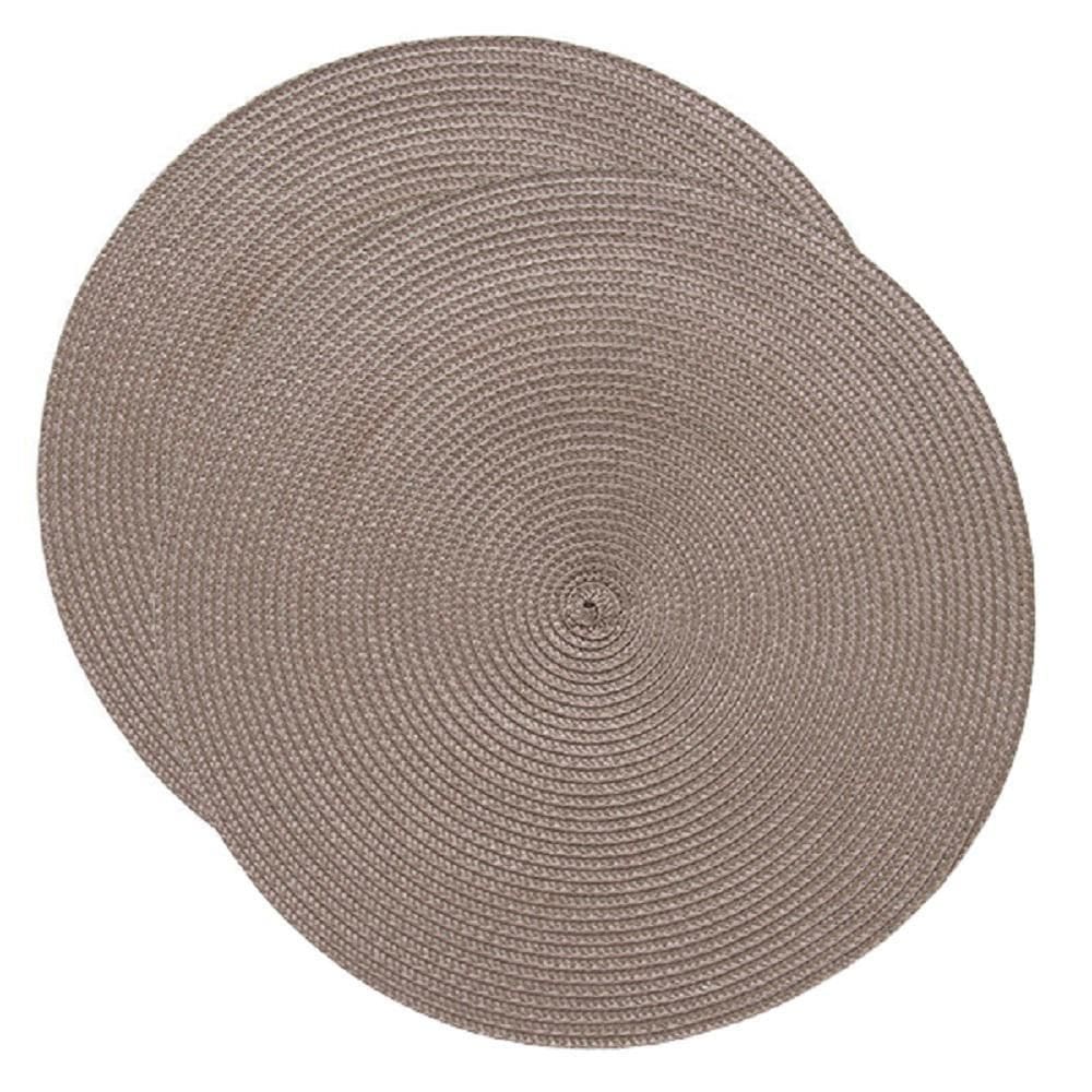 Jogo Americano Redondo 2 Duas Unidades - Taupe