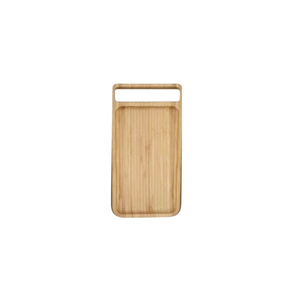 Tabua de Bambu Petisqueira Bandeja Retangular Alça 30cm