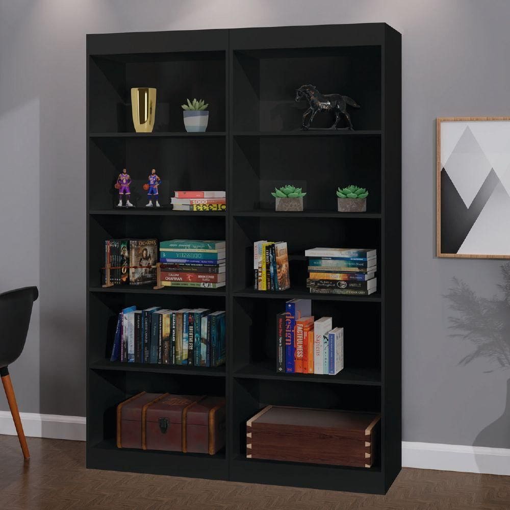 Estante Livreiro Multiuso 8 Prateleiras 1,71m Office Preto J&a Preto