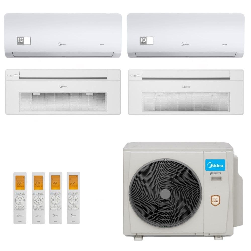 Ar-Condicionado Multi Split Inverter Midea 42.000 (2x HW 9.000 + 1x Cassete 1 Via 12.000 + 1x Cassete 1 Via 18.000) Quente/Frio 220V