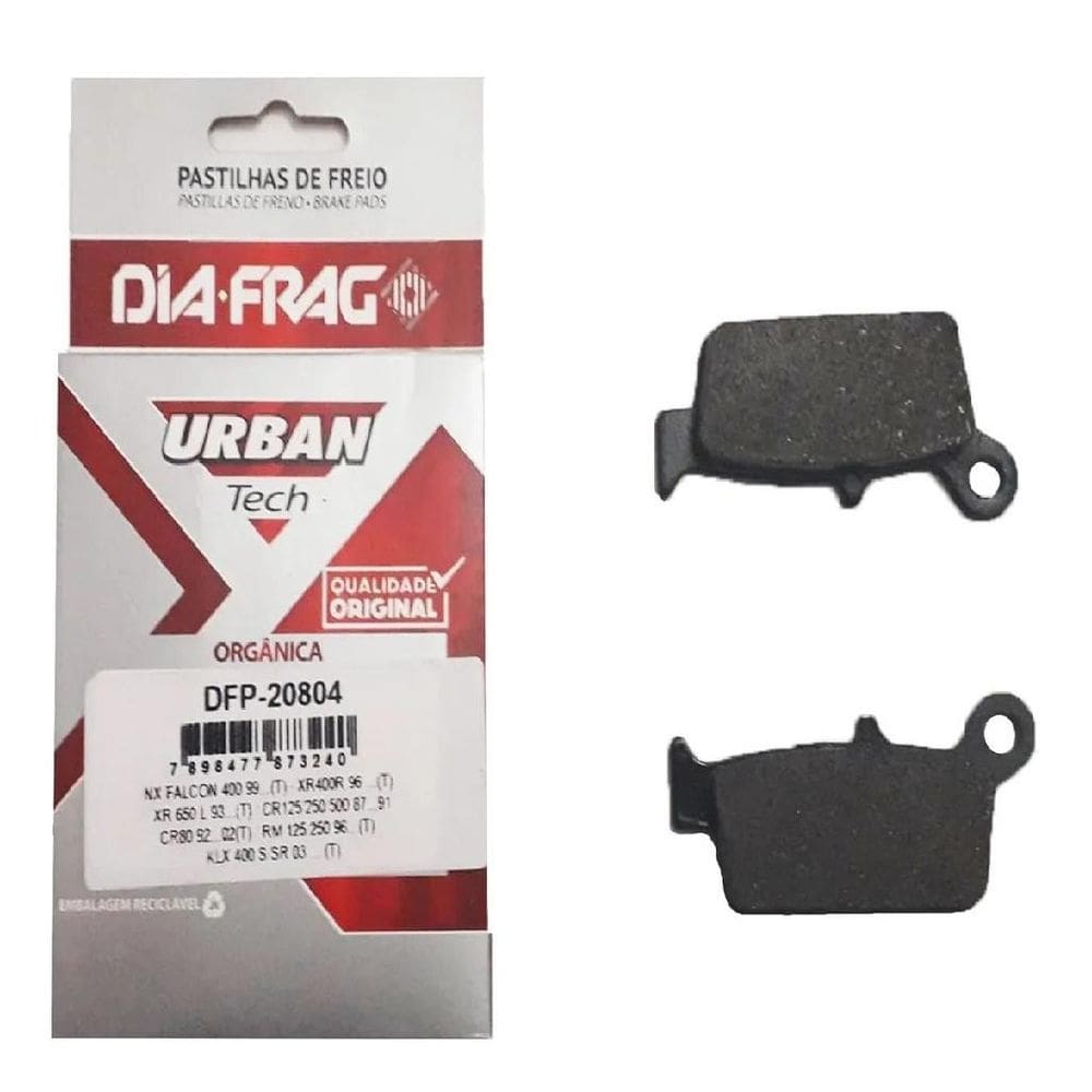 Pastilha Freio Honda Xre 300 Sem Abs Nx 400 Cr Rm Kx Traseira Organica DiaFrag
