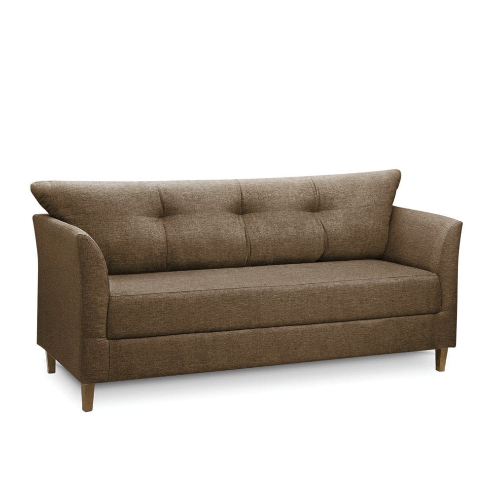 Sofá 3 Lugares Living para Sala Leblon 180cm Linho Marrom Cacau E03 - D`Rossi