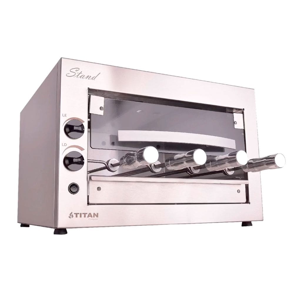 Churrasqueira a Gás de Bancada 4 Espetos com Porta de Vidro GLP 220V Stand