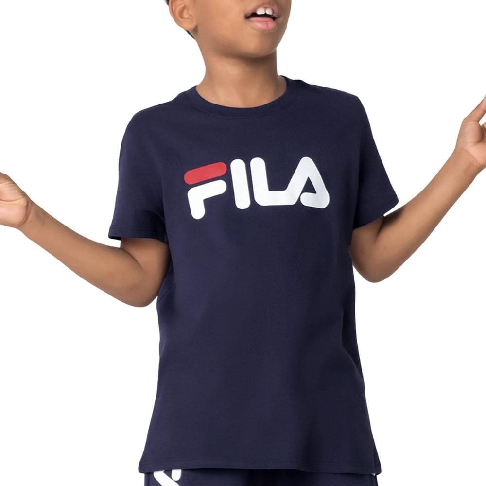 Camiseta Fila Letter Premium Juvenil Marinho