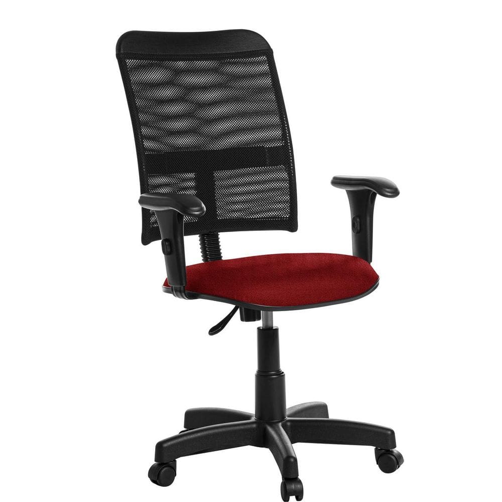 Cadeira De Escritório Giratória Tela Com Braço Rcp:Vermelho