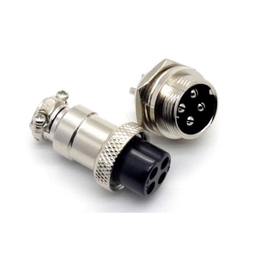 Conector Mike 4 Vias Circular Macho E Fêmea
