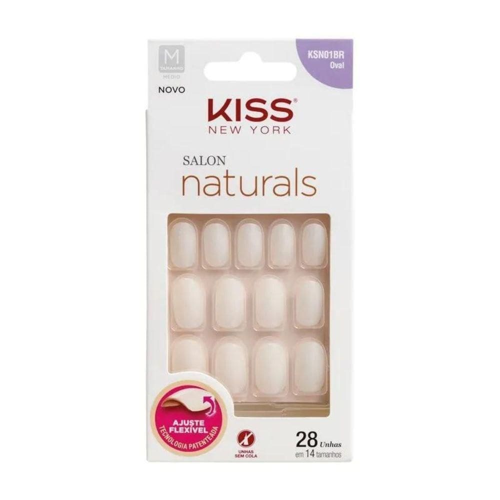 Kiss Ny Unha Salon Natural Médio Oval