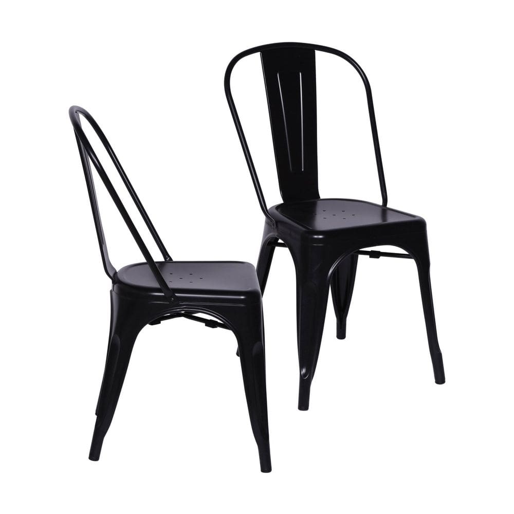 Kit 2 Cadeiras para Sala de Jantar Retrô Preto