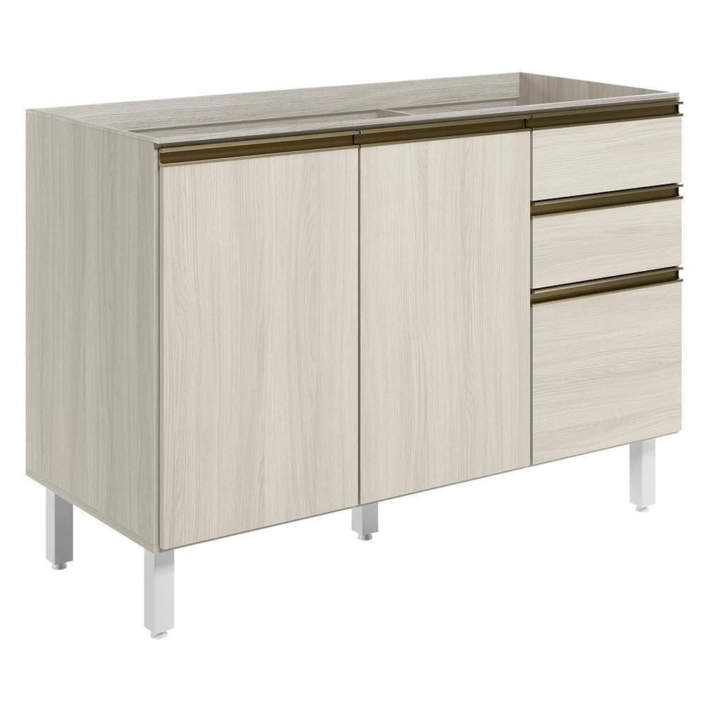 Balcao Para Pia 2p 3g 120cm Mdf Kali 16417 Nicioli Bianco