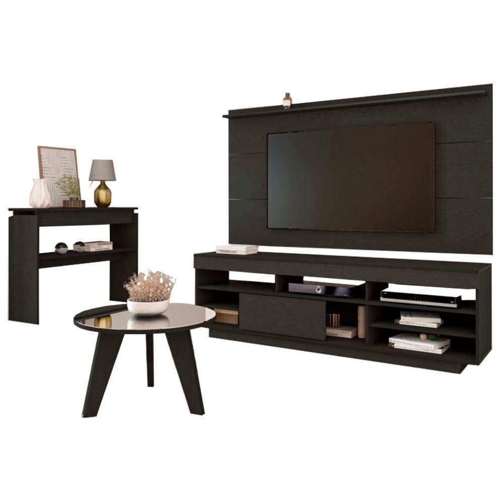 Rack Com Painel 75 Pol Aparador E Mesa De Centro Arly