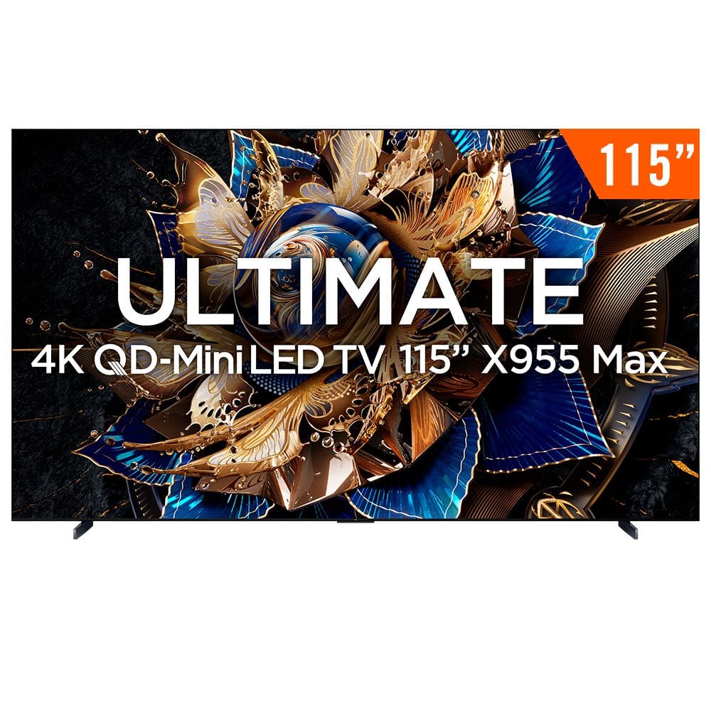 Smart TV QD Mini LED 115\" Ultimate 4K UHD TCL X955 Max Comando de Voz HDR10+ 120Hz HDMI 2.1 VRR