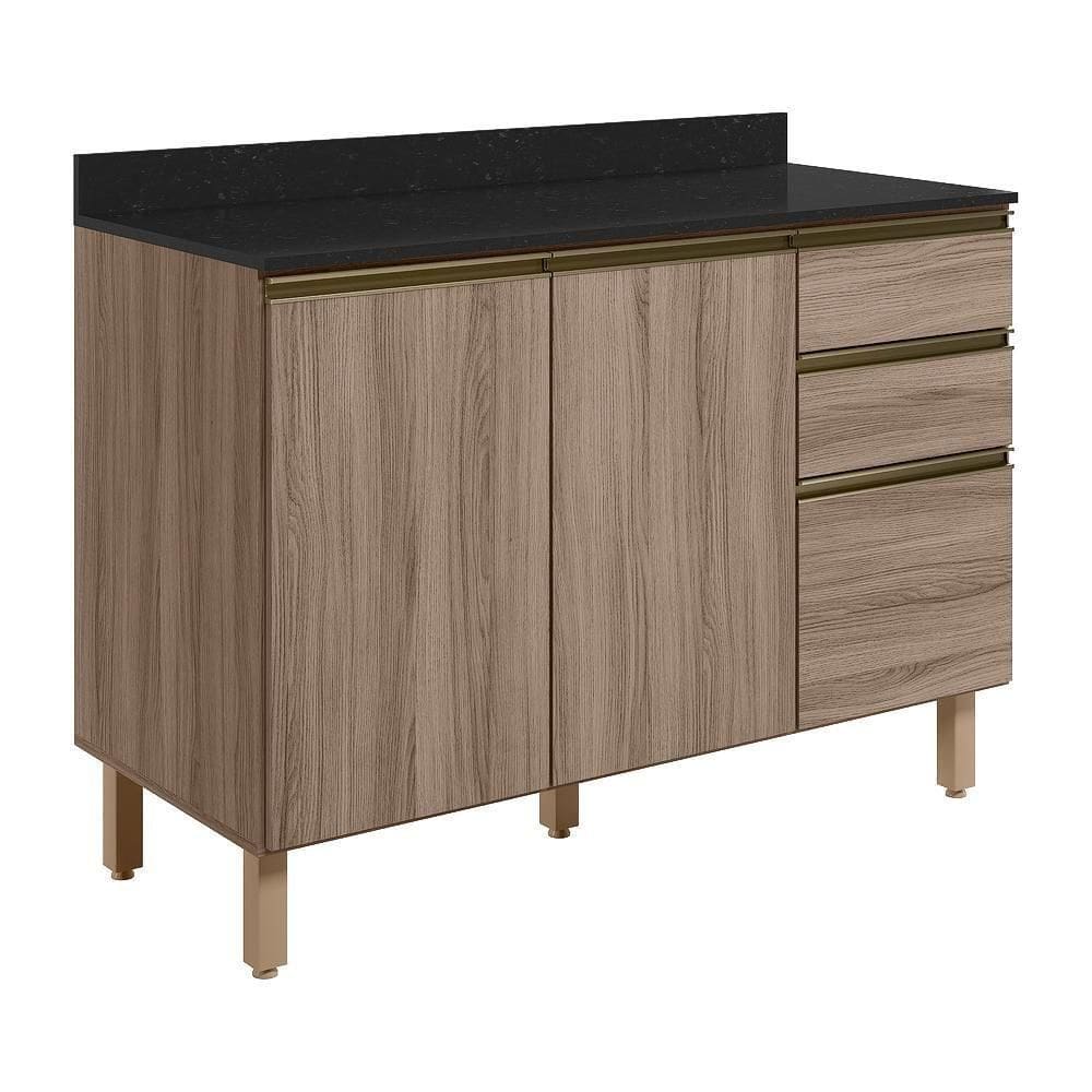 Balcao Com Tampo 2p 3g 120cm Mdf Kali Carvalho Nicioli