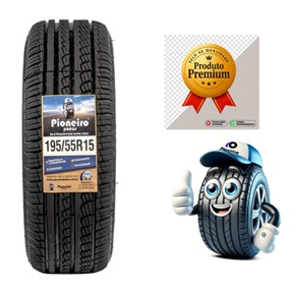 Pneu Aro 15 - 195/55 R15 - Remould Pioneiro Com Inmetro E Garantia