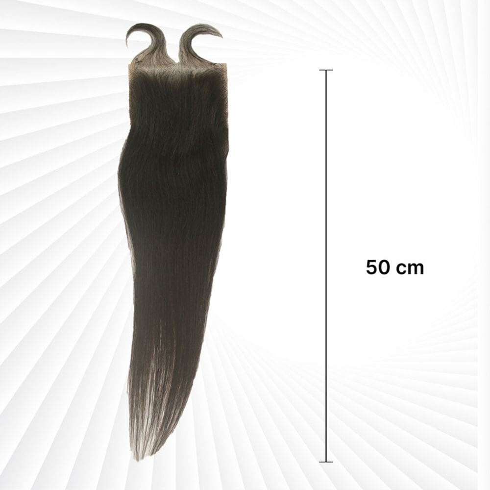 Aplique Frontal Lace Topo 4x4 – Cabelo Humano Liso 50cm | Castanho Escuro