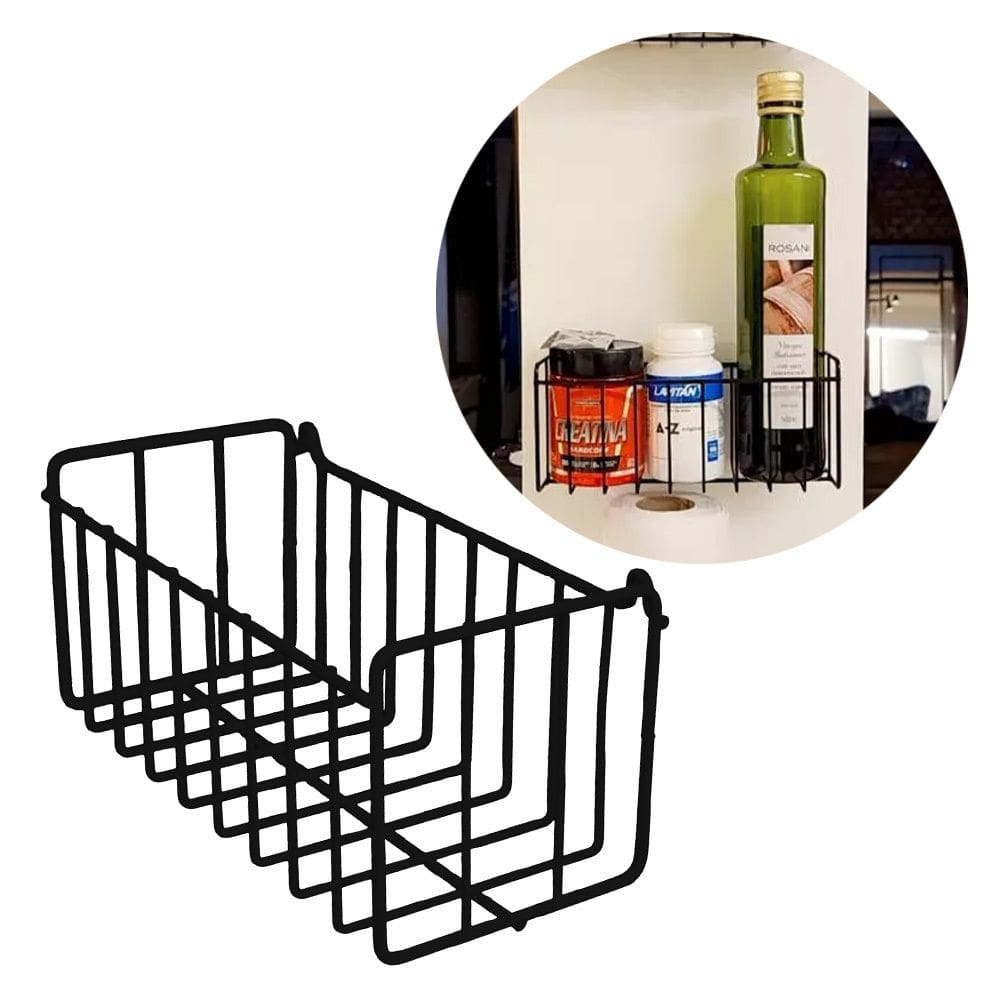 Cesto Fruteira de Parede 20x9cm Aramado para Cozinha Banheiro Lavanderia Organização Multiuso N0