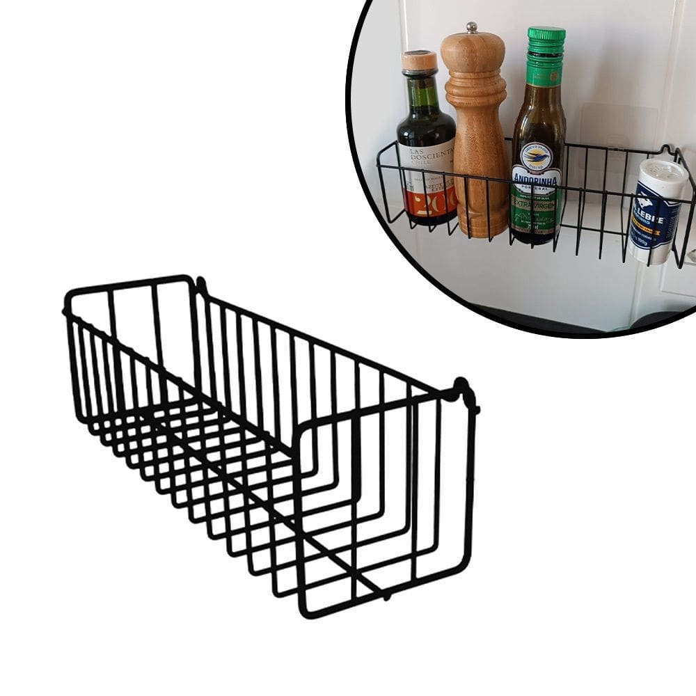 Cesto Fruteira de Parede 30x9cm Aramado para Cozinha Banheiro Lavanderia Organização Multiuso N1