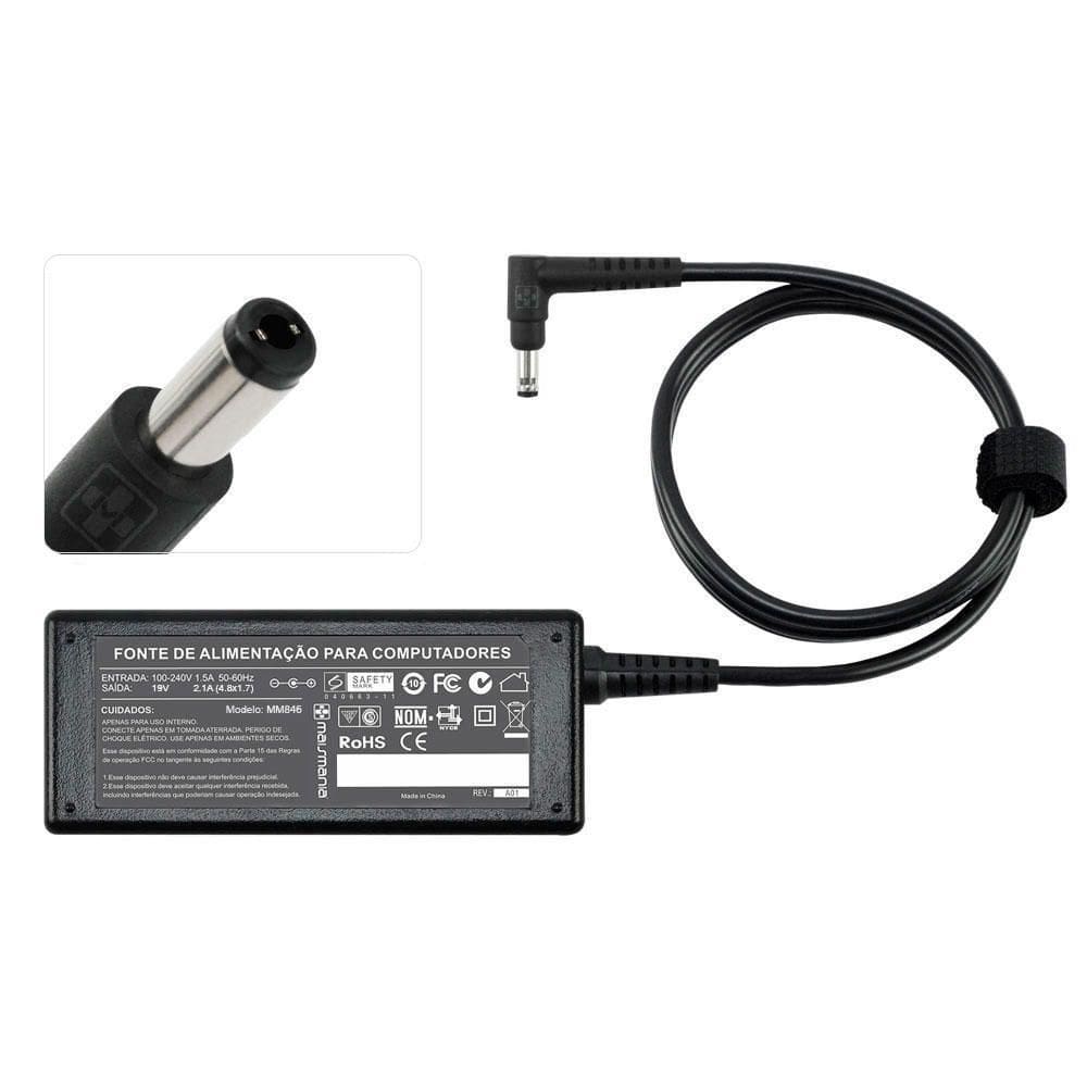 Fonte Carregador Mais Mania P Notebook Itautec 19V 2.1A 40W