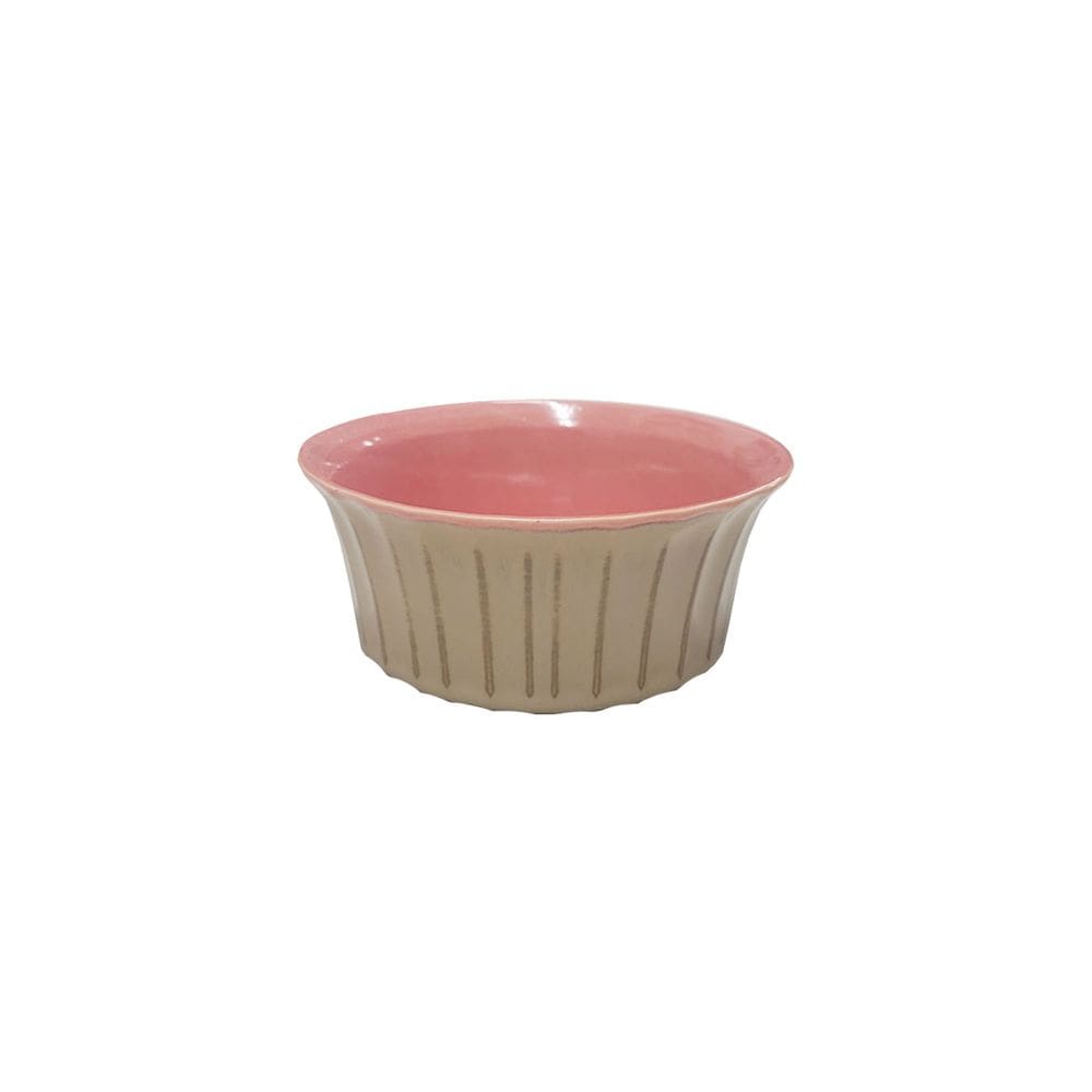 Tigela Ceramica Rosa Bege Bowl Petisco 15cm