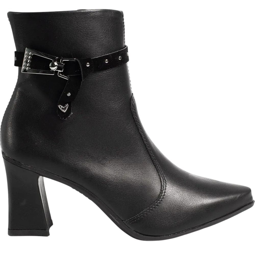 Bota Feminina Casual Dia a Dia Passeio Trabalho Cano Baixo Bico Fino Salto Médio Conforto Mississipi Me561