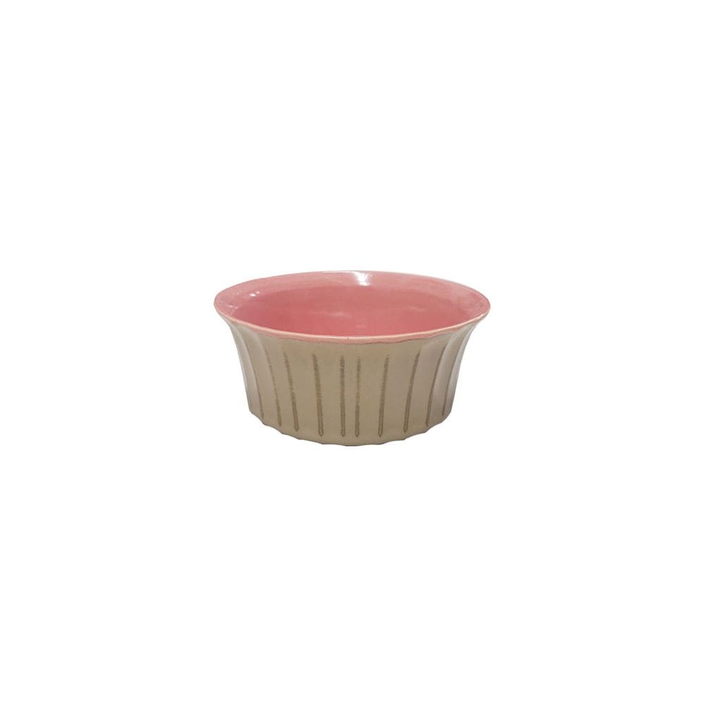 Tigela Ceramica Rosa Bege Bowl Petisco 13cm