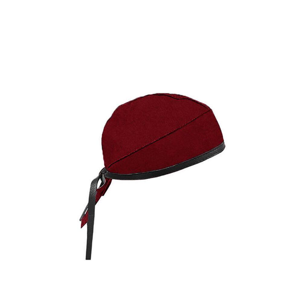 Bandana Vermelha Vinho Couro Chapeu Touca Unissex Ajustavel