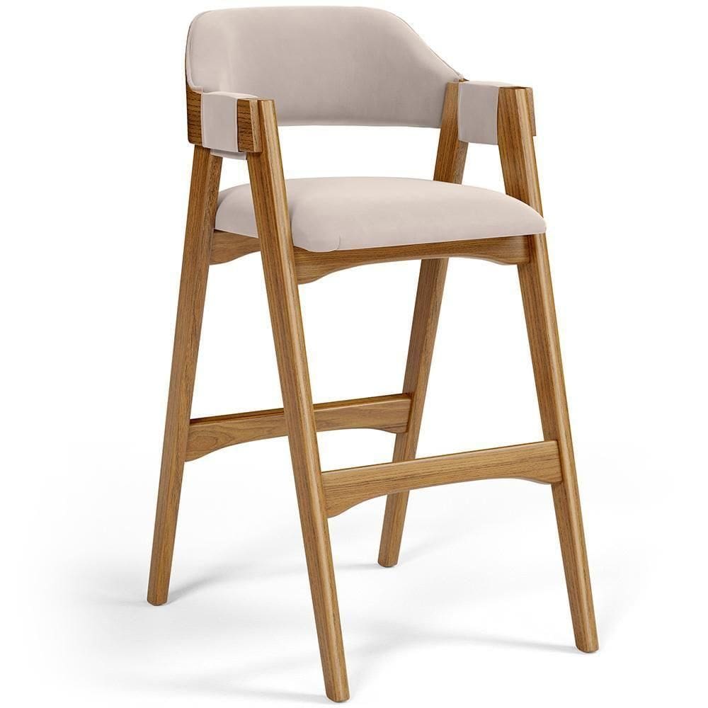 Banqueta Alta Suran L02 Suede Bege