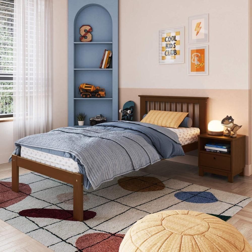 Cama Solteiro De Madeira Para Colchão 88x188cm Multimóveis
