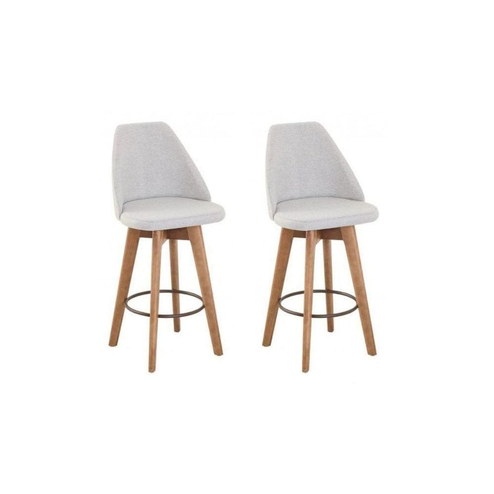 Kit 2 Banquetas Maya Gourmet Giratória-tamanho Médio 62 Centimetros Do Chão Até O Assento-tecido Linho.