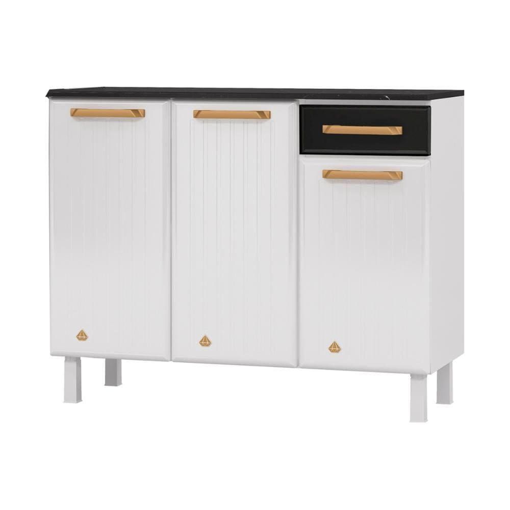 Balcão De Cozinha De Aço Com Tampo 105cm Multimóveis