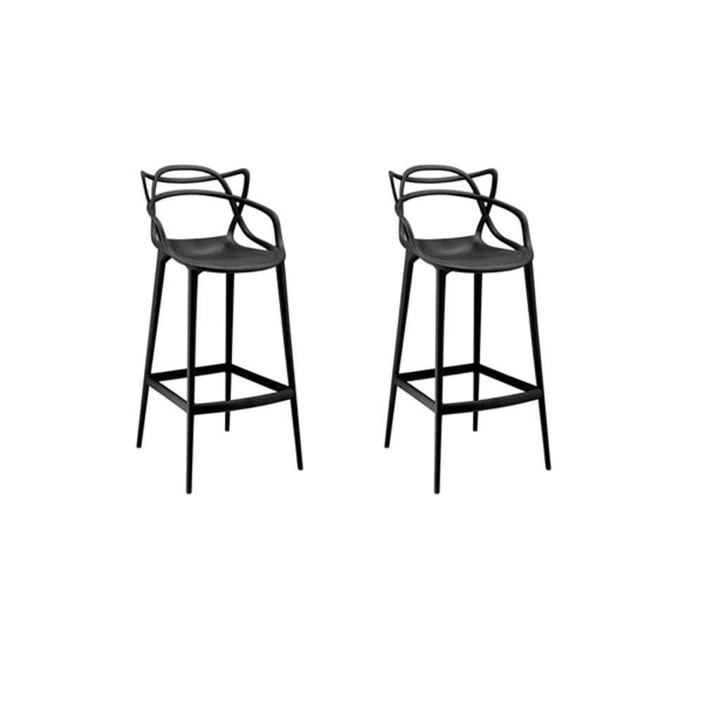 Conjunto 2 Banqueta Allegra Alta Master PretaPolipropileno