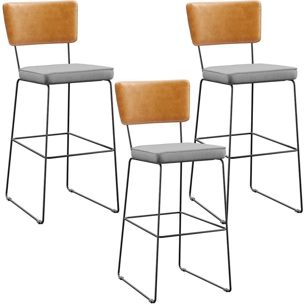 Kit 03 Banquetas Altas Whisky Linho Cinza