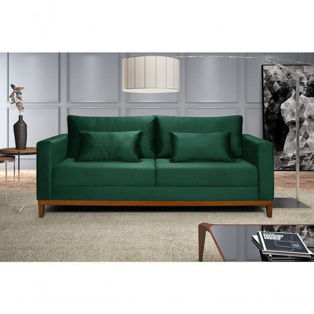 Sofá Bahamas 1,70 Veludo Living Fixo Império Veludo Verde 181