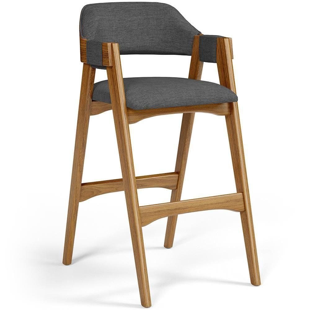 Banqueta Alta Suran L02 Linho Cinza Escuro